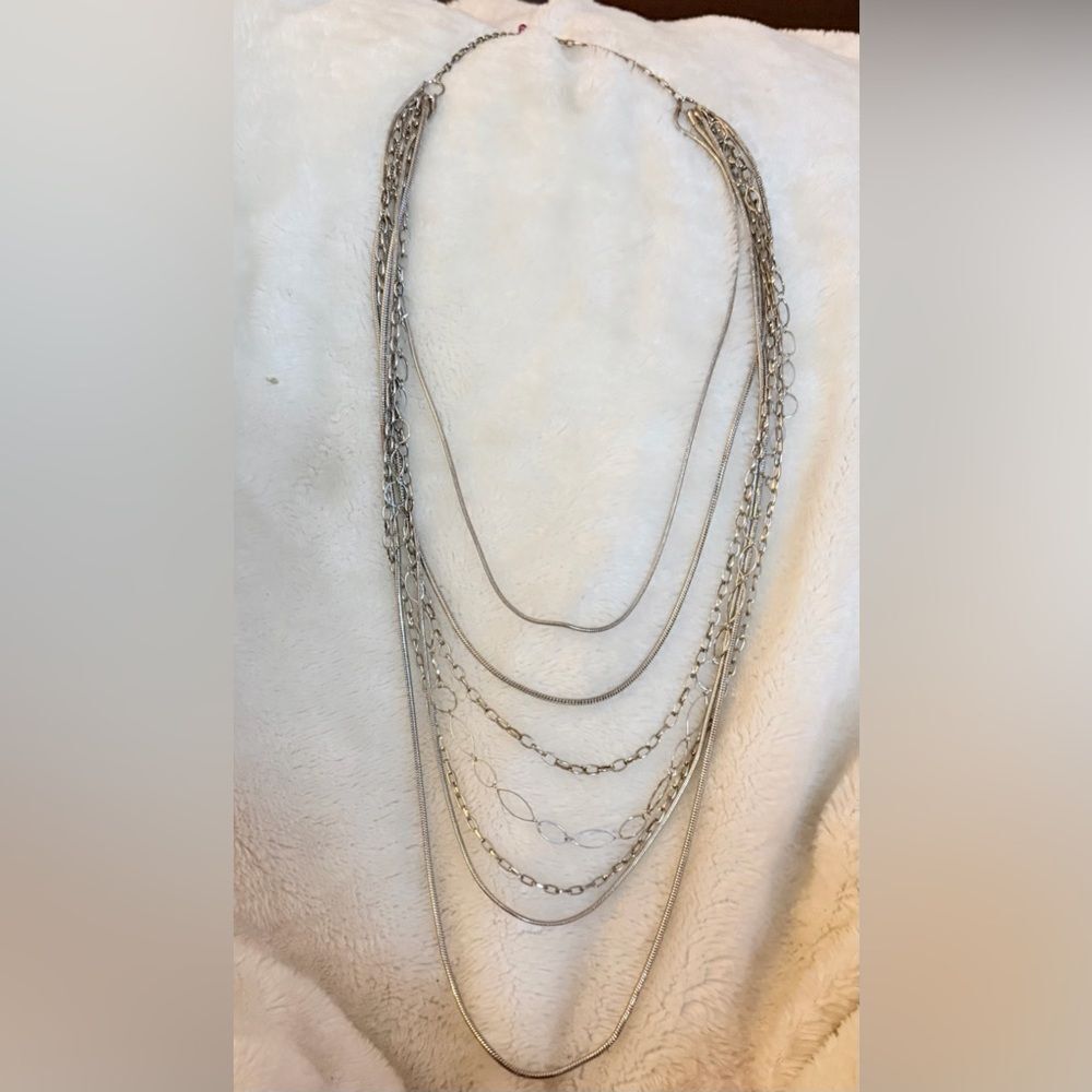 Chic Silver Plated Multi-Layer Necklace